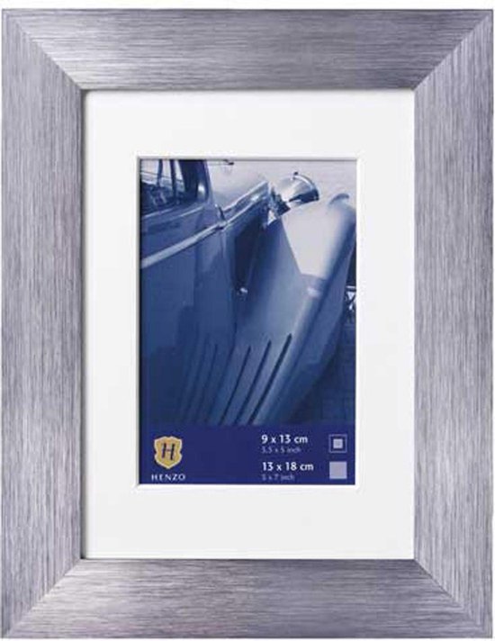 Henzo LUZERN aluminium - Fotokader - 13 x 18 cm - Fotoformaat 13 x 18 / 9 x 13 cm - Donker Grijs