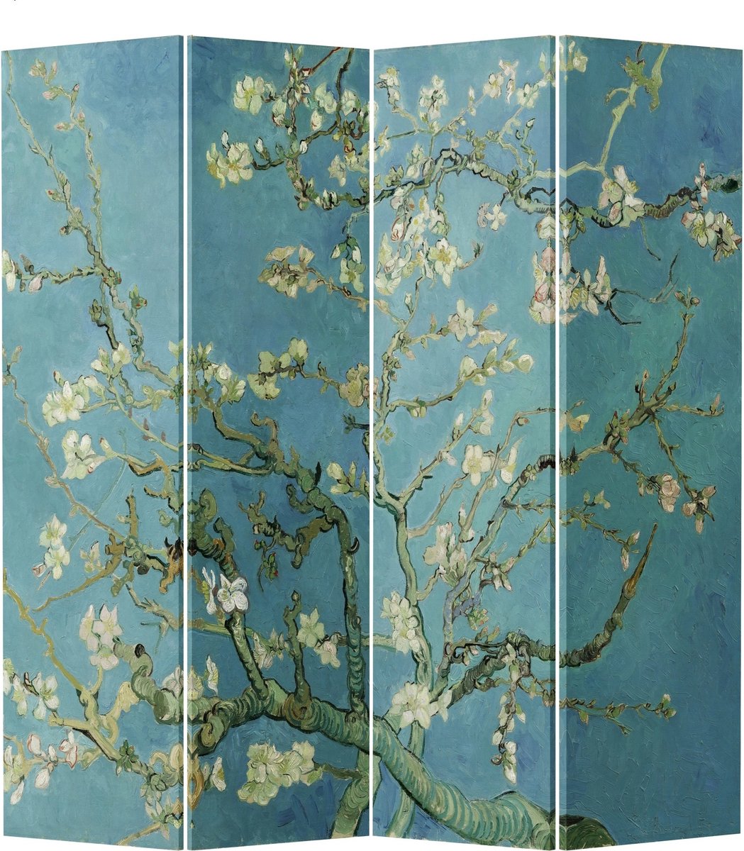 Fine Asianliving Kamerscherm Scheidingswand B160xH180cm 4 Panelen Van Gogh Amandelbloesem - Fine Asianliving
