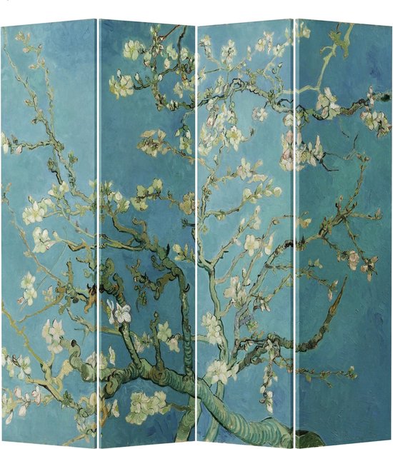 Fine Asianliving Kamerscherm 4 Panelen Van Gogh Amandelbloesem L160xH180cm
