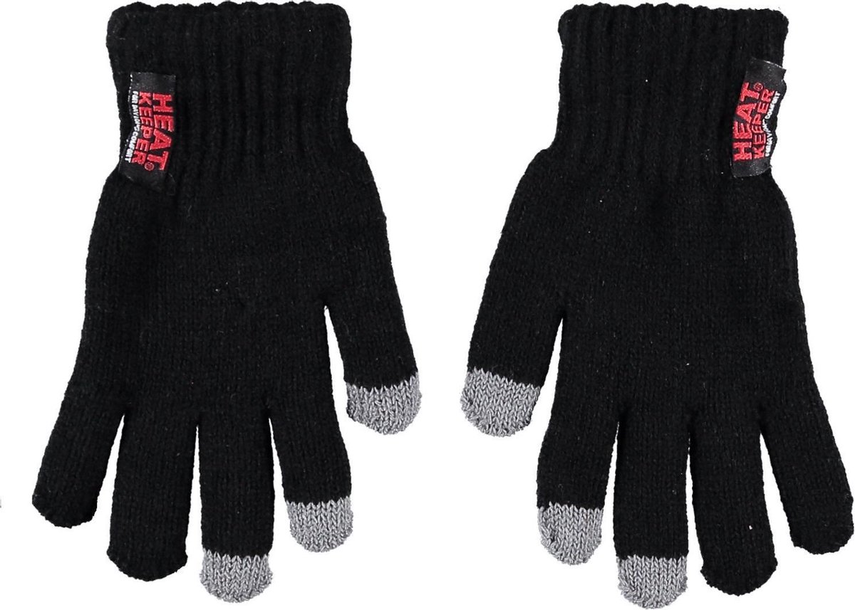 Heat Keeper Thermo kinderhandschoen met i-touch zwart - 9/12 jaar - HEAT KEEPER