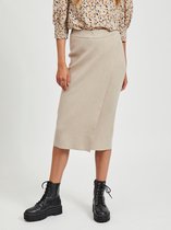 Vila VIOLIVINJA KNIT MIDI SKIRT - Natural Beige