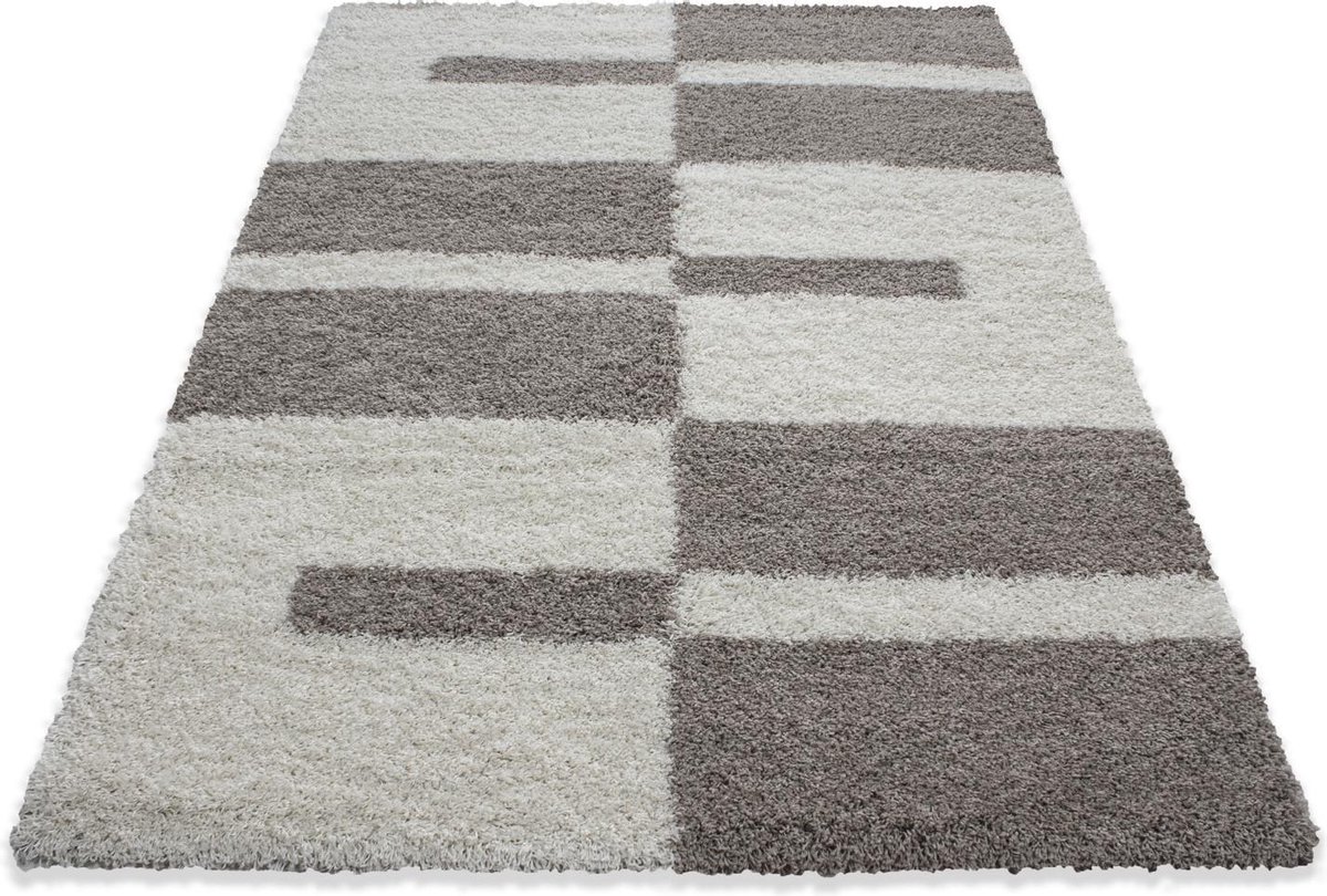 Extra hoogpolig en modern vloerkleed Gala - beige - 200x290 cm