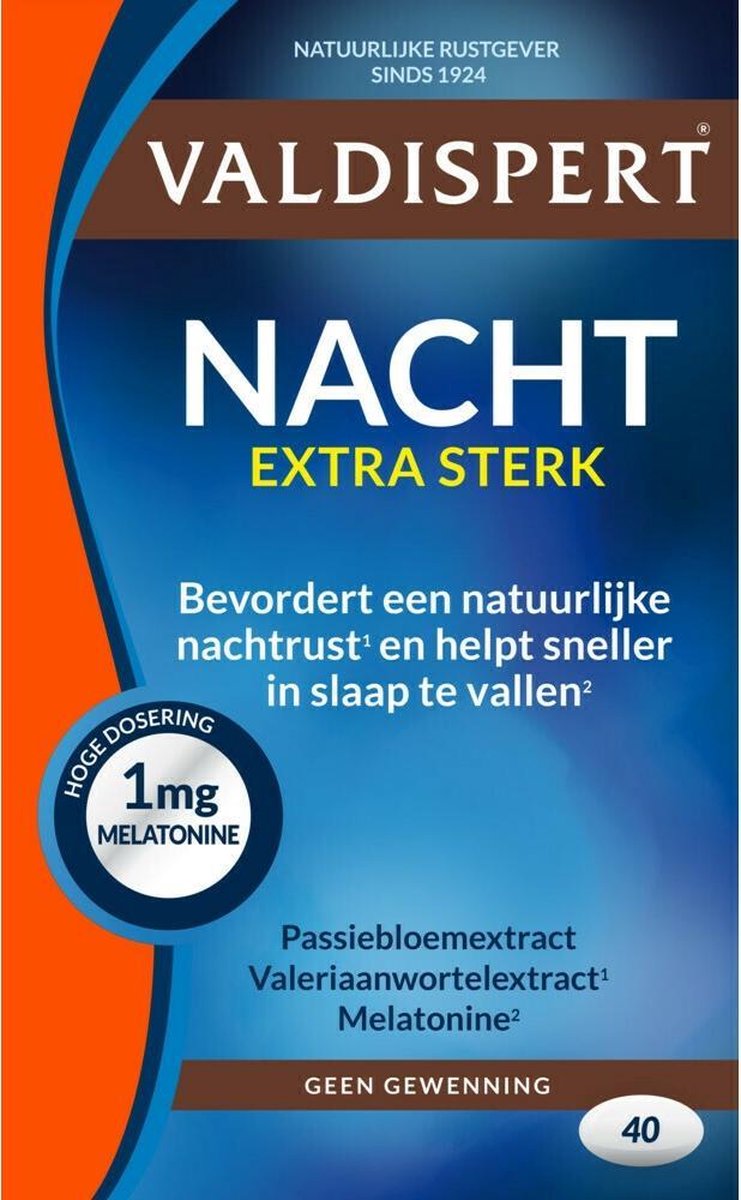 Valdispert Nacht Extra Sterk - Valeriaan & Passiebloem - 30 tabletten - Natuurlijke Rustgever