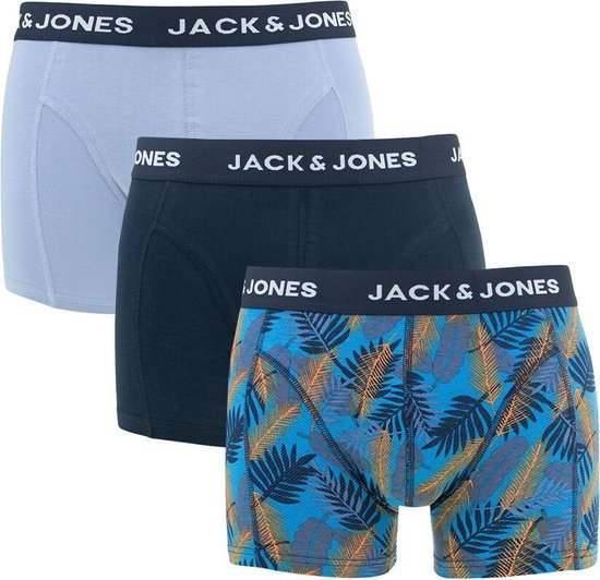 JACK & JONES JACLEAF BLUE TRUNKS 3 PACK LTN Heren Onderbroek - Maat XXL |  bol.com
