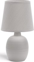 LED Tafellamp - Tafelverlichting - Aigi Bomun - E14 Fitting - Rond - Mat Grijs - Keramiek