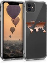 kwmobile telefoonhoesje geschikt voor Apple iPhone 11 - Hoesje voor smartphone - Wereldkaart design