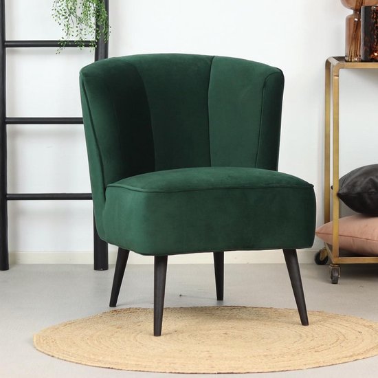 eenheid Schaap uitvinding Bronx71® Velvet fauteuil donkergroen Lyla - Zetel 1 persoons - Relaxstoel -  Fauteuil... | bol.com