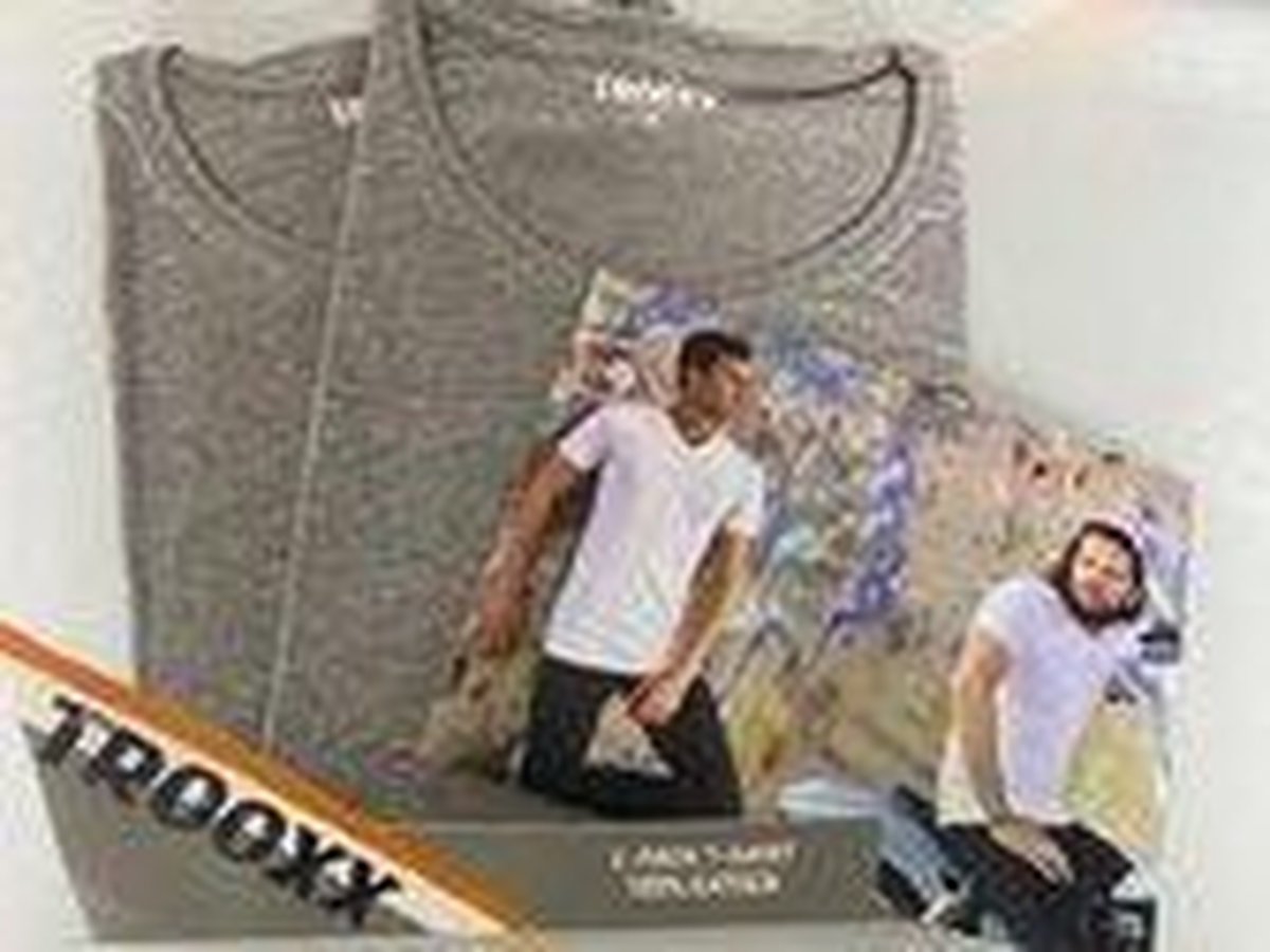 Trooxx - T-Shirt - 6-Pack – Ronde Hals – Grijs – Heren T-Shirts – 100% Katoen – Maat L