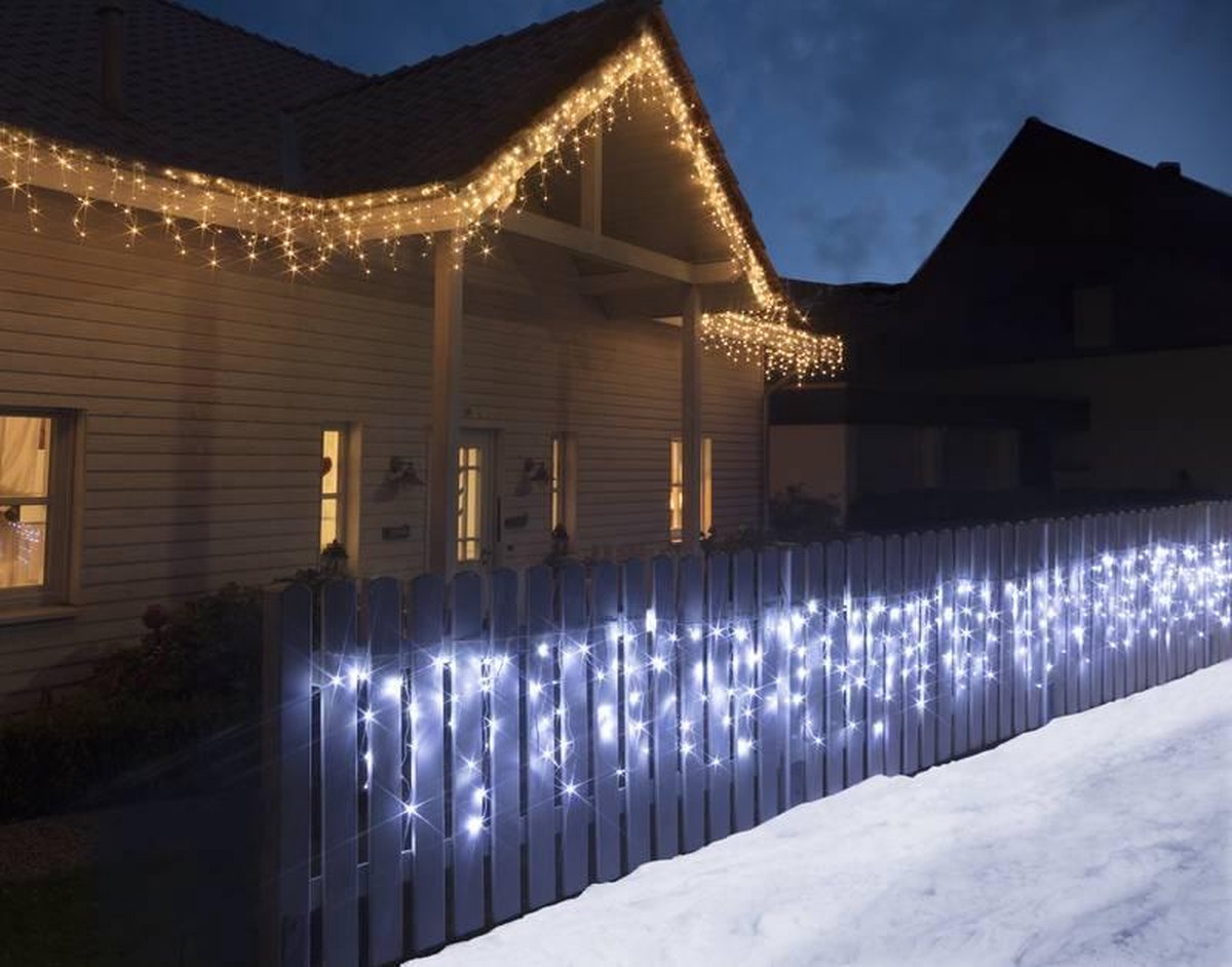 LED ijspegel kerstverlichting 12m met 480 koudwitte LEDs