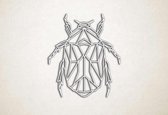 Line Art - Beetle - M - 69x60cm - Wit - geometrische wanddecoratie