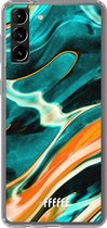 6F hoesje - geschikt voor Samsung Galaxy S21 Plus -  Transparant TPU Case - Fresh Waves #ffffff