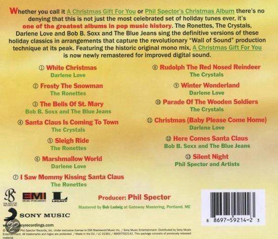 Albumcover 'A Christmas Gift For You' met tracklist en logo's.
