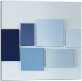 Dibond - Blauwe Kleurenwaaier - 50x50cm Foto op Aluminium (Met Ophangsysteem)