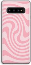 Case Company® - Hoesje geschikt voor Samsung Galaxy S10 Plus hoesje - Swirl Roos - Soft Cover Telefoonhoesje - Bescherming aan alle Kanten en Schermrand