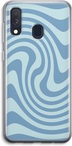 Case Company® - Hoesje geschikt voor Samsung Galaxy A40 hoesje - Swirl Blauw - Soft Cover Telefoonhoesje - Bescherming aan alle Kanten en Schermrand