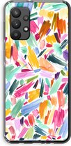 Case Company® - Hoesje geschikt voor Samsung Galaxy A32 4G hoesje - Watercolor Brushstrokes - Soft Cover Telefoonhoesje - Bescherming aan alle Kanten en Schermrand