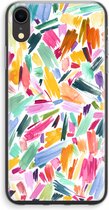 Case Company® - Hoesje geschikt voor iPhone XR hoesje - Watercolor Brushstrokes - Soft Cover Telefoonhoesje - Bescherming aan alle Kanten en Schermrand