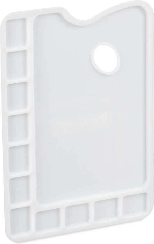 Set van 2 mengpaletten met 7 vakjes, verfpalet van 17 x 17 cm, plastic