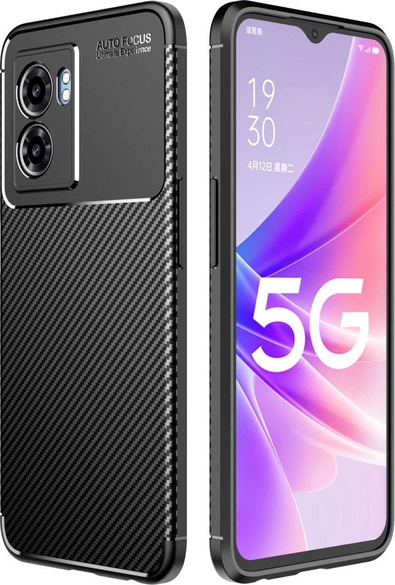 Silicone TPU gel zwart hoesje Oppo A77 5G / Oppo A57 5G