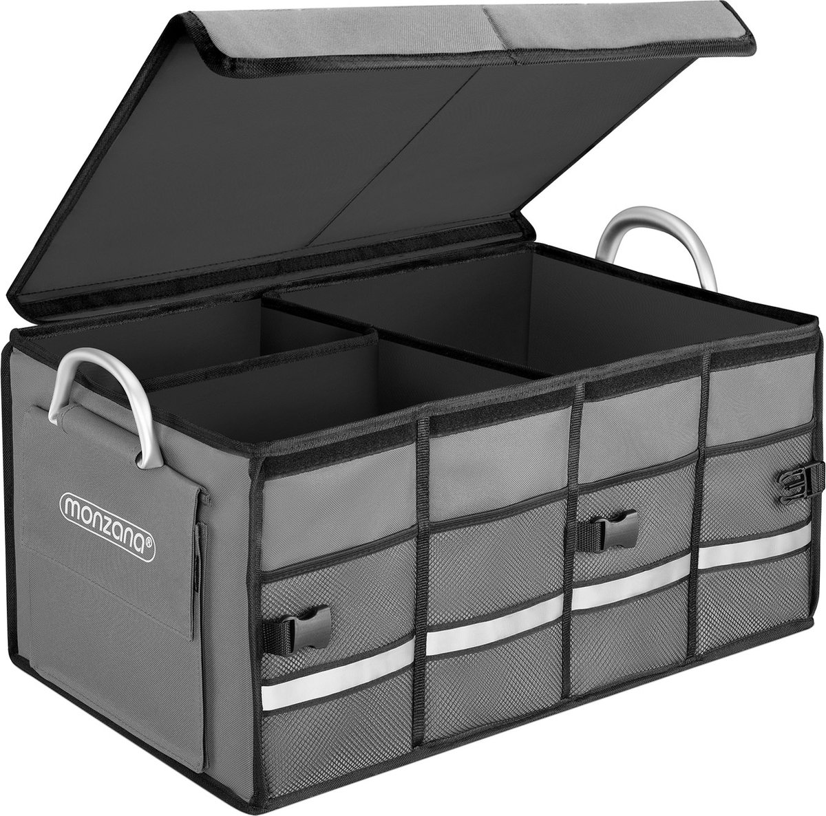 Monzana Kofferbak Organizer Deksel 63L Opbergbox Waterdicht Opvouwbaar Box Zwart