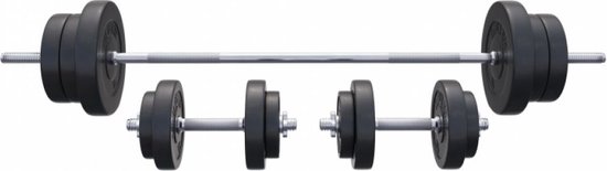 Gorilla Sports Halterset 70 kg - Kunststof - Schroefsluitingen