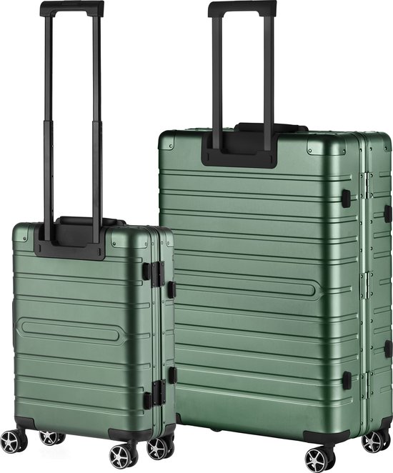CarryOn Kofferset ULD - Luxe Aluminium Handbagage koffer 55cm + 76cm grote  reiskoffer... | bol.com