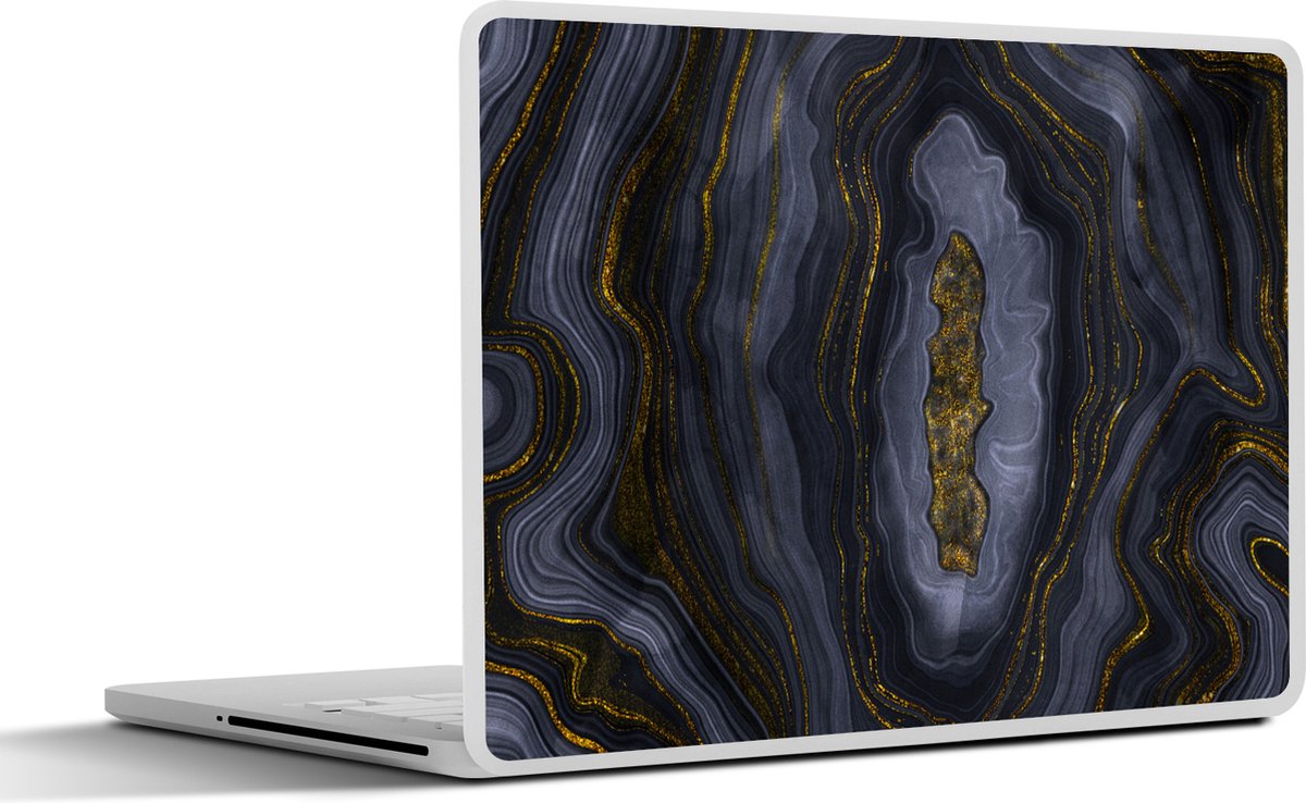 Laptop sticker - 11.6 inch - Geode - Agaat - Black & gold - 30x21cm - Laptopstickers - Laptop skin - Cover