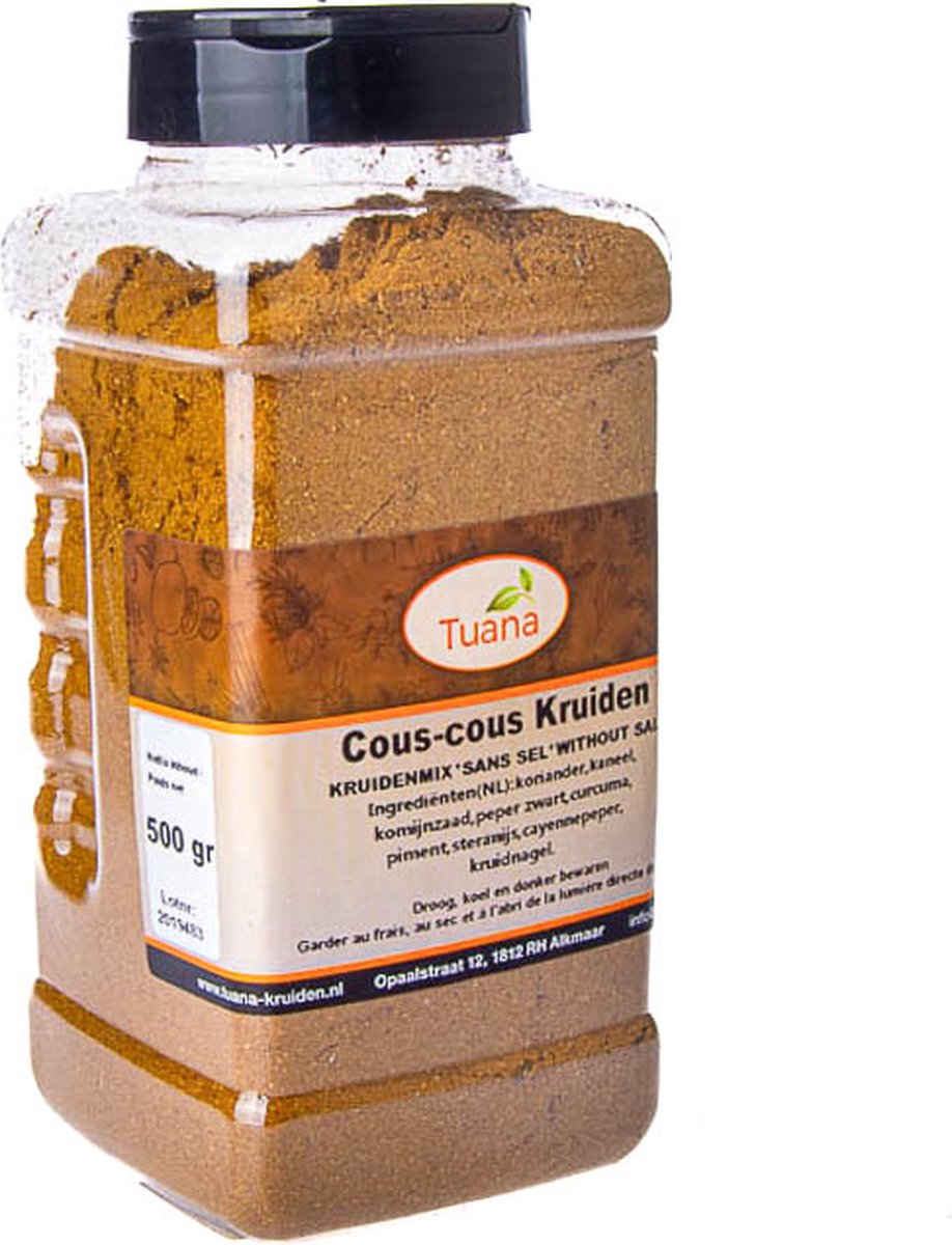 Goedkoopste Tuana Kruiden - Couscous Kruidenmix - 350 Gram - Kruiden Zonder Zout - GP0057