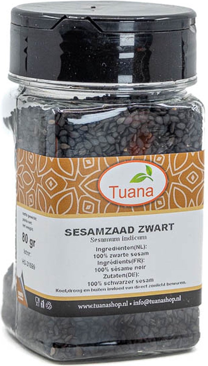 Goedkoopste Tuana Kruiden - Sesamzaad Zwart - Bakje 70 Gram - KP0245