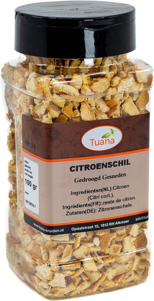 Goedkoopste Tuana Kruiden - Citroenschil - Strooibus 100 Gram - MPNEW058