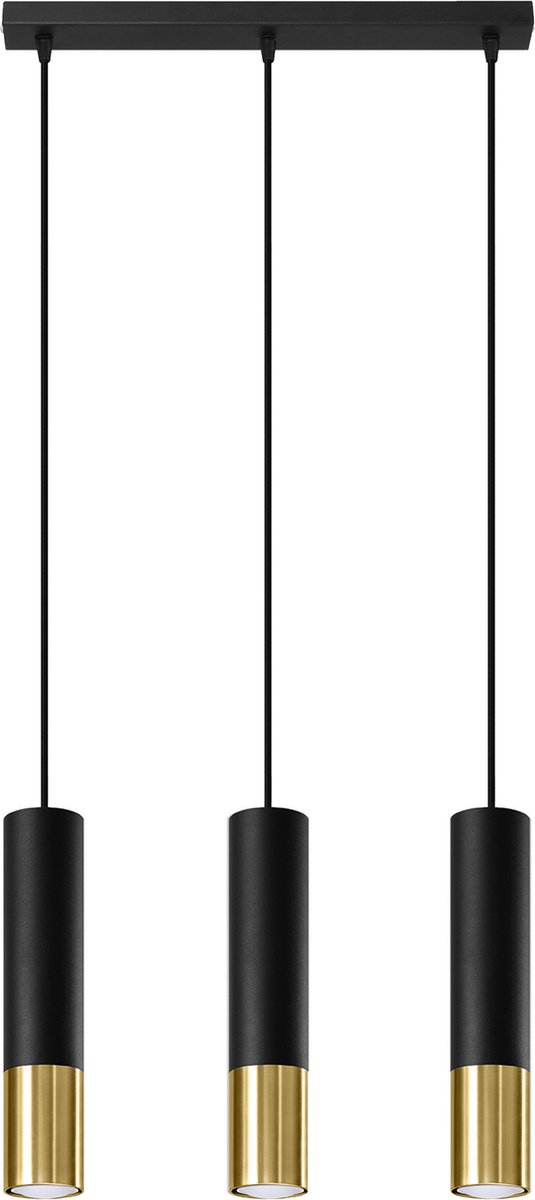 Trend24 Hanglamp LOOPEZ 3L - Hanglampen - Woonkamer Lamp - Hallamp - GU10 - Zwart