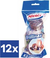 Nicols Metalen Schuurspons (Voordeelverpakking) - 12 x 3 stuks