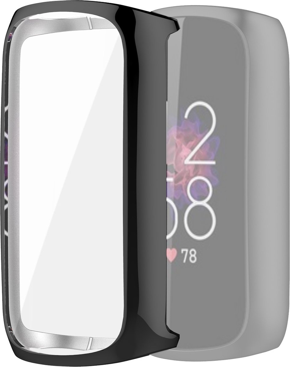 By Qubix - Geschikt voor fitbit Luxe - TPU case (volledig beschermd) - Zwart