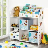 Speelgoedkast - Opbergkast voor speelgoed - Kinderkast - Speelgoed organizer - Opbergkast kinderen - Met vakken - 93 x 30 x 100 cm - Wit
