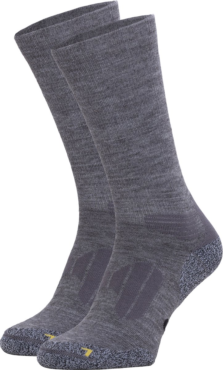 NOMAD® Anti-Teek Merinowol Wandelsokken Crew 2-Pack Verstevigd Schokabsorberend Voetbed Perfecte Pasvorm Wandel Sokken Heren & Dames Anti Teek en Mug Grijs