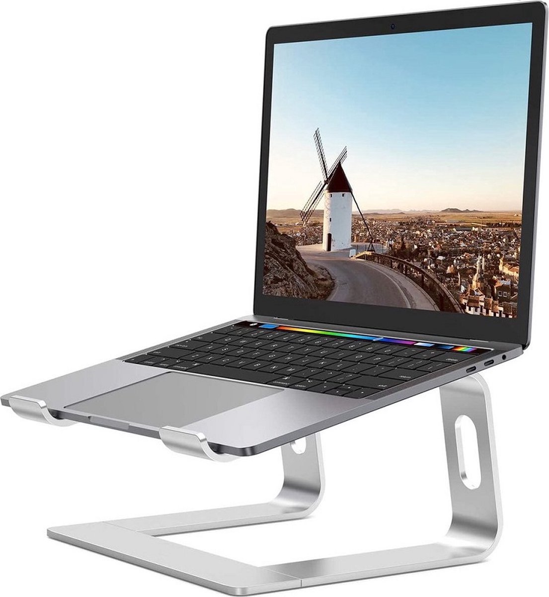 LuxeBass Universeel Laptop standaard (zilver) | Laptophouder | Aluminium - LB562