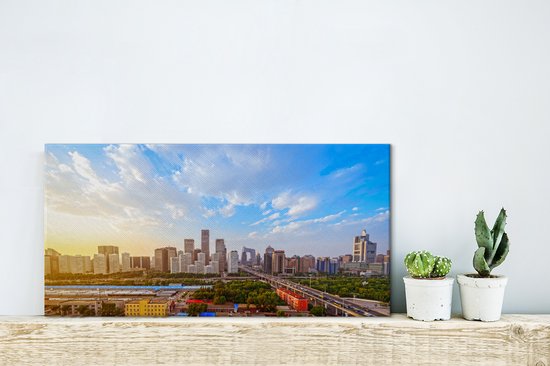 Skyline Peking Canvas 60x40 cm - Foto print op Canvas schilderij (Wanddecoratie)