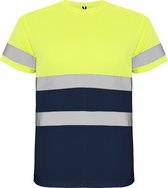 High Visibility T-Shirt Delta Navy Blauw / Fluor Geel Size 3XL merk Roly