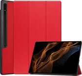 Mobigear Tablethoes geschikt voor Samsung Galaxy Tab S8 Ultra Hoes | Mobigear Tri-Fold Bookcase - Rood