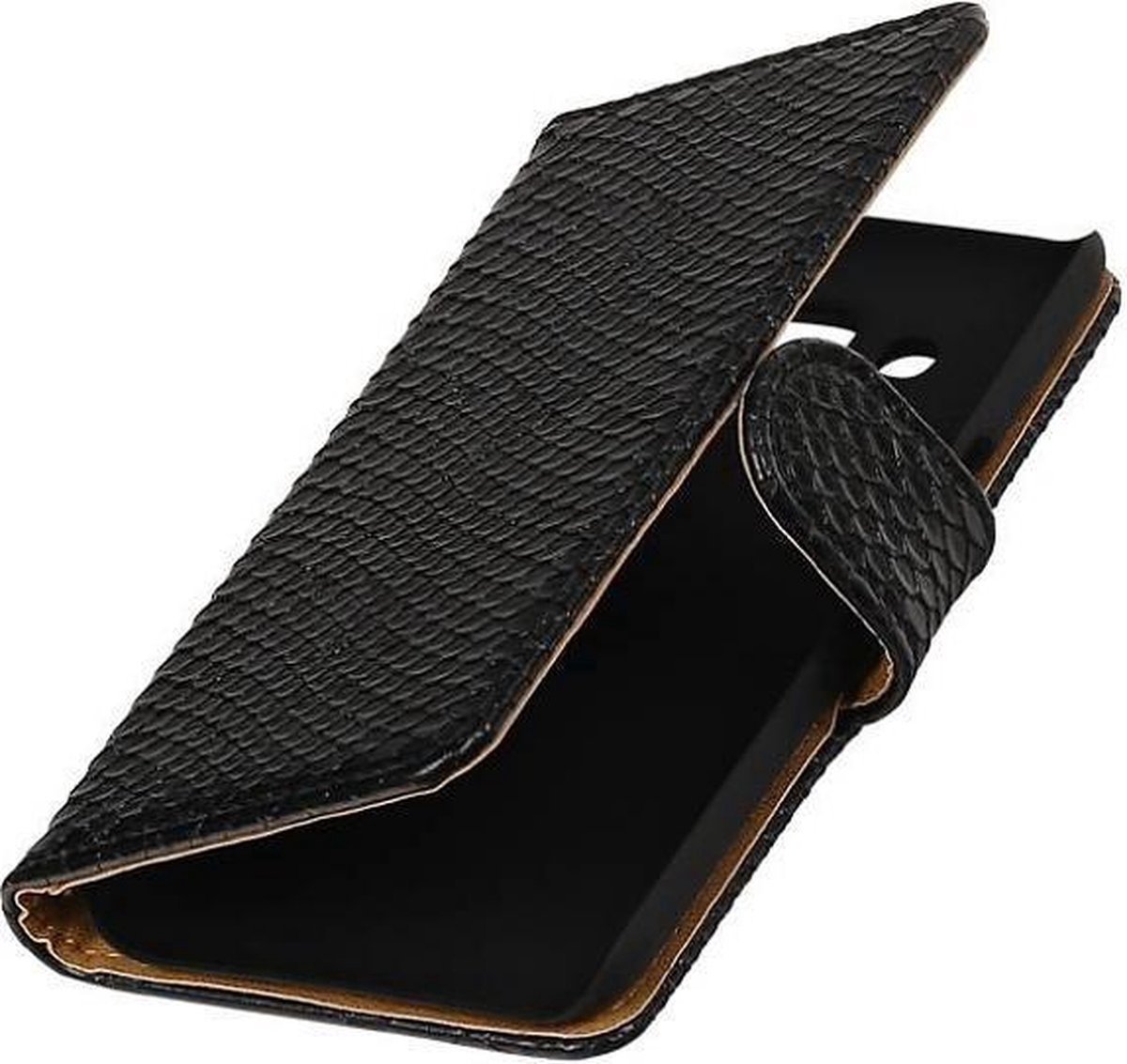 Slang Bookstyle Hoes - Geschikt voor Samsung Galaxy J2 J200F Zwart