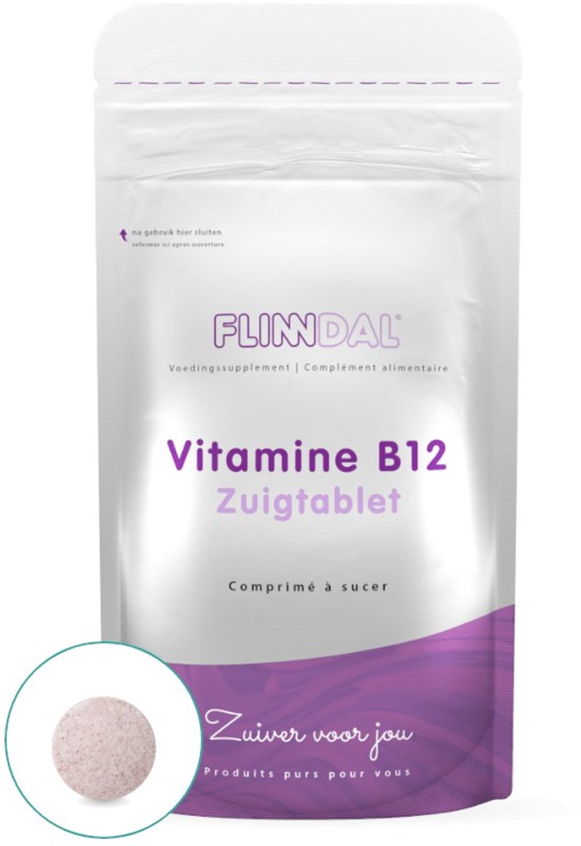 Flinndal Vitamine B12 Zuigtabletten - Voor het Geheugen, Zenuwstelsen en Energie - 30 Tabletten
