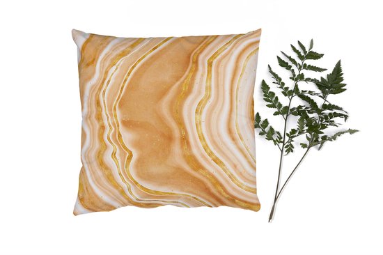 Coussins Coussins décoratifs - Oreillers Salon - 40x40 cm - Pierre d'agate - Or - Pierres précieuses - Luxe