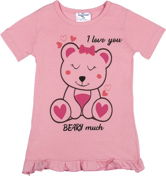 Fun2Wear - Beary nachthemd - Roze - Maat 104 -