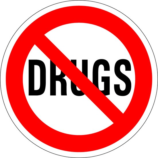 Drugs verboden sticker 100 mm | bol