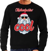 Foute Kersttrui / sweater - Stoere kerstman - motherfucking cool - zwart voor heren - kerstkleding / kerst outfit M