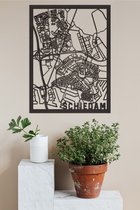 Houten Stadskaart Schiedam Zwart Mdf 30x40cm Wanddecoratie Voor Aan De Muur City Shapes