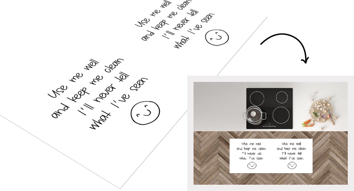 KitchenYeah Keukenloper - Loper keuken - Spreuken - Quotes - Use me well and keep me clean I'll never tell what I've seen - Emoji - 120x50 cm - Keukenloper vinyl Multicolor