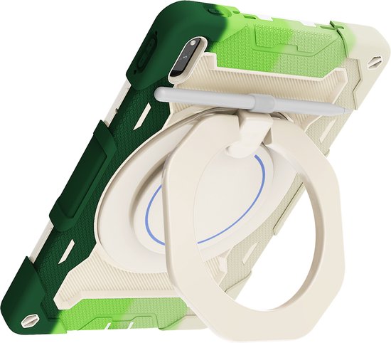 Étui pour tablette adapté à Huawei MatePad 11 (2021) - 11 pouces - Étui blindé avec Ring - Porte-crayon - Vert arc-en-ciel
