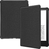 Case2go - E-reader Hoes geschikt voor Amazon Kindle Paperwhite 2021 - Sleepcover - Auto/Wake functie - Denim Look - Magnetische sluiting - Zwart