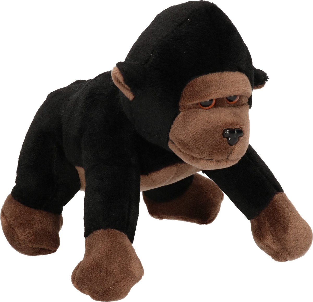 Pluche knuffel dieren gorilla aap van 16 cm - Speelgoed apen knuffels - Cadeau voor jongens/meisjes
